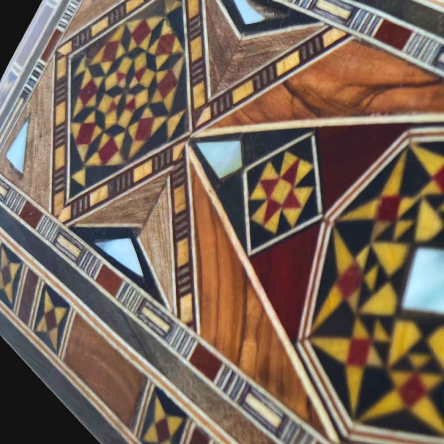 Damascene Mosaic Pen, Jewelry & Rosary Box – Handcrafted Pearl Art