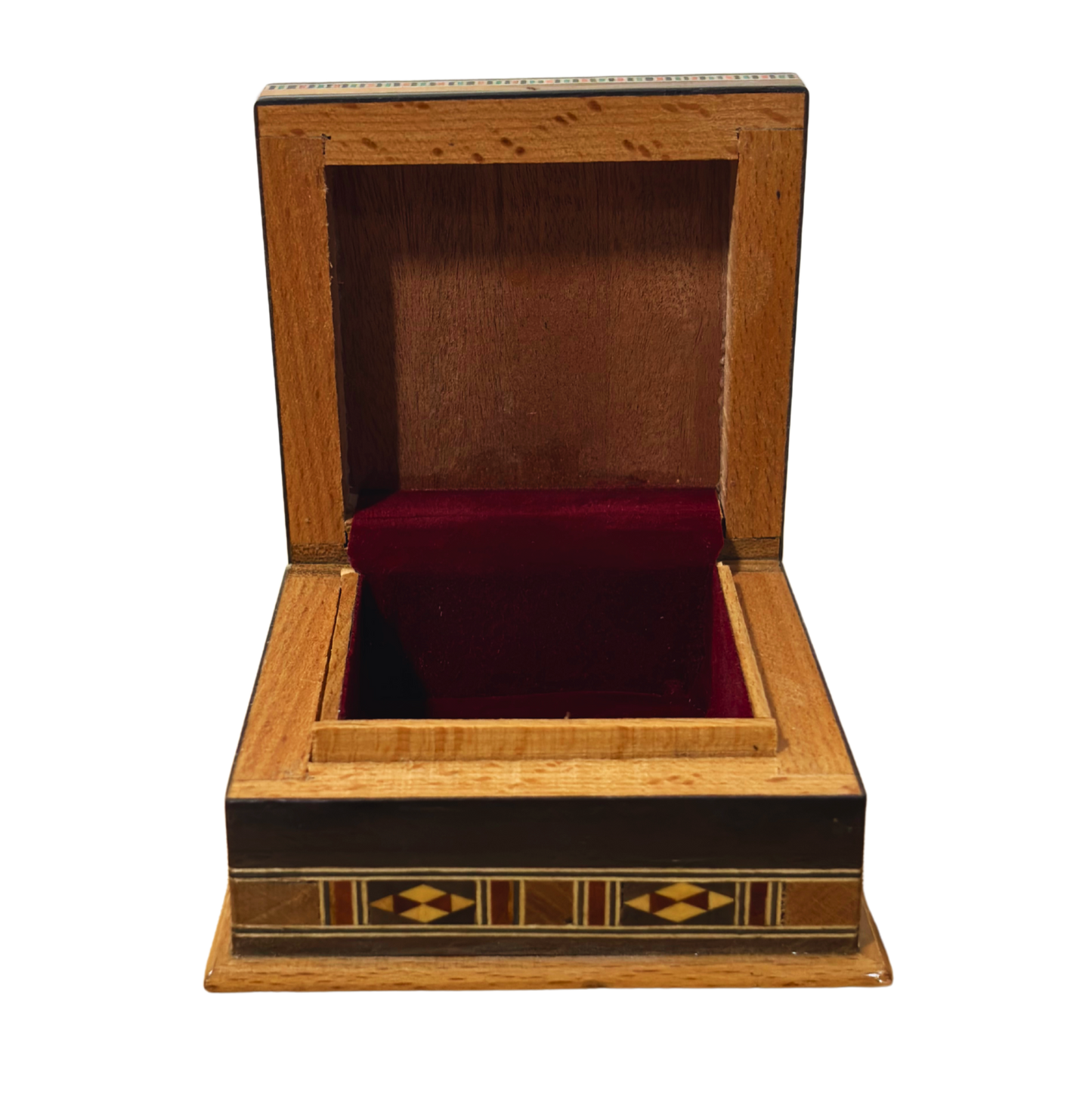 Handcrafted Mosaic Box – Traditional Damascus Art & Velvet Interior
