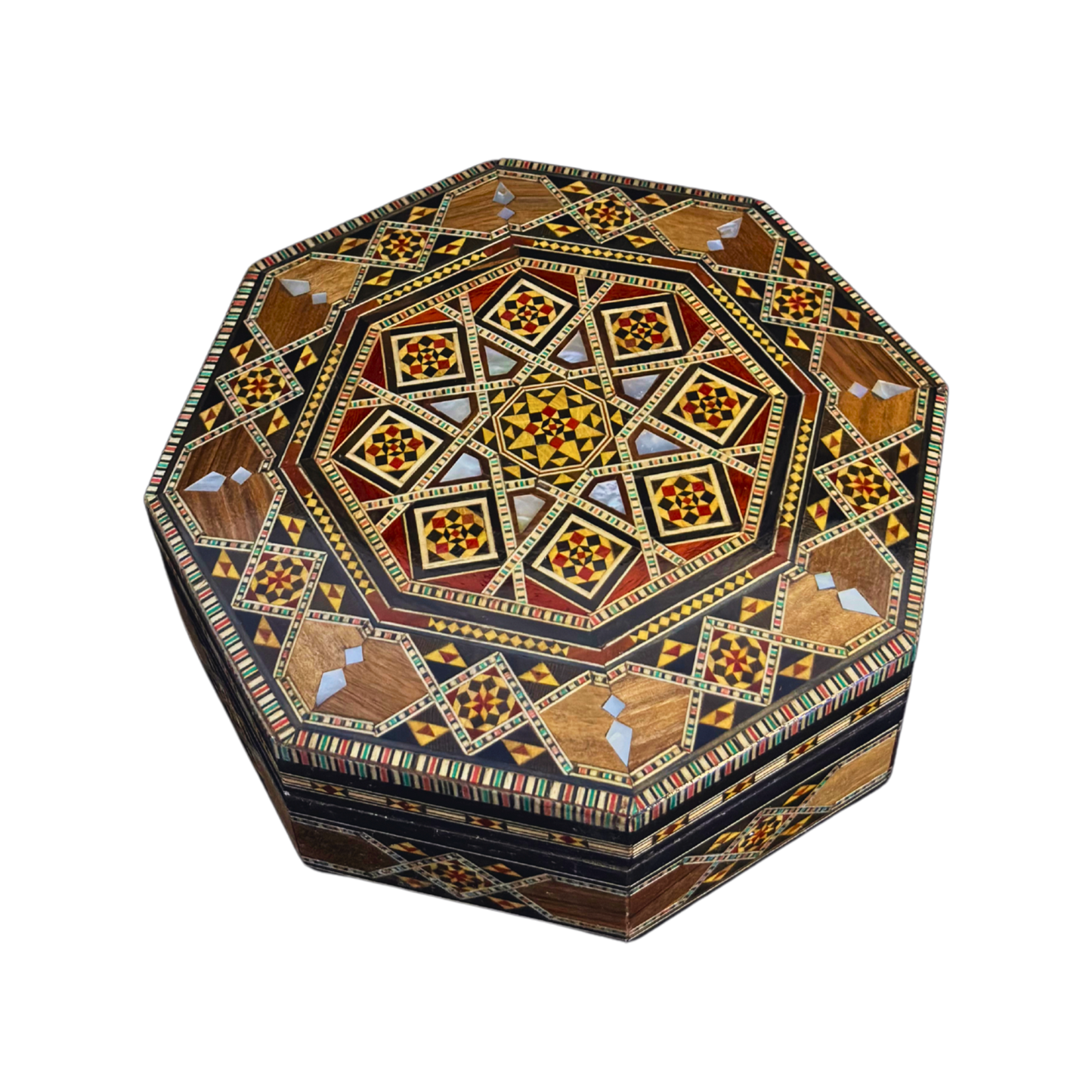 Heritage Damascene Mosaic Box – Mother of Pearl & Velvet