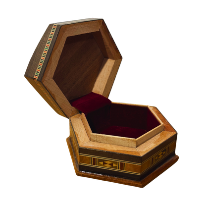 Handcrafted Mosaic Box – Traditional Damascus Art & Velvet Interior