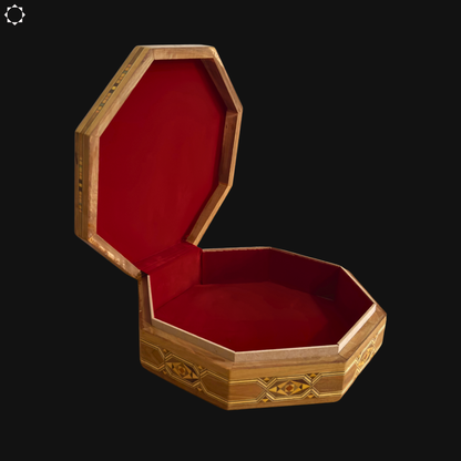Damasceńska Szkatułka Mozaikowa – Ręcznie Wykonane Drewno z Bordową Aksamitną Wyściółką