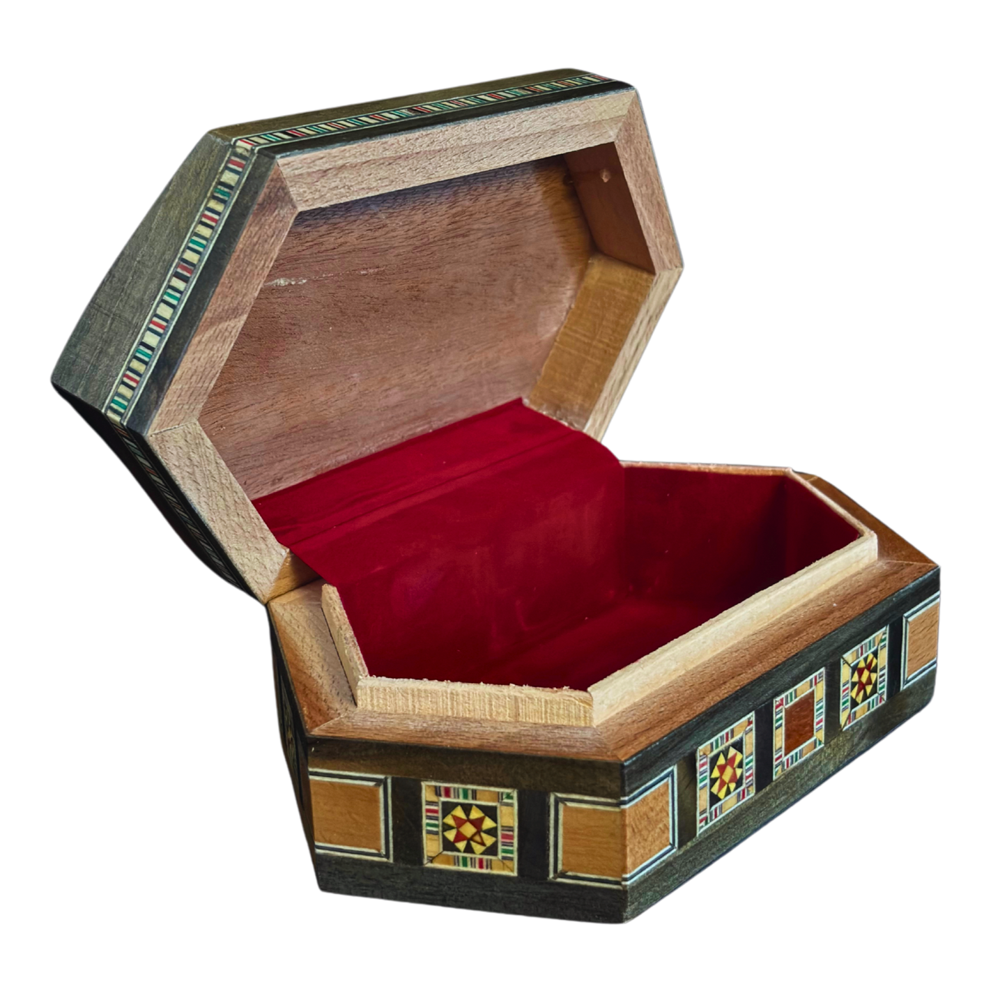 Artisan Damascene Mosaic Box – Mother of Pearl & Velvet