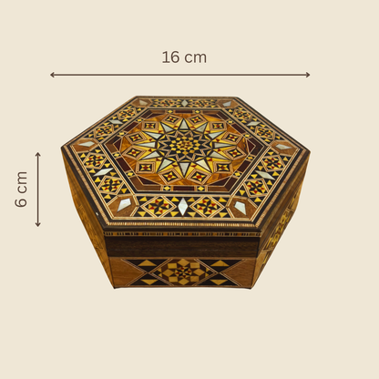 Handcrafted Damascene Mosaic Box – Mother of Pearl & Velvet Elegance