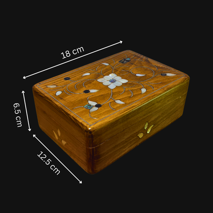 El Yapımı Şam Lüks Kutusu – Sedef & Kadife Zarafeti