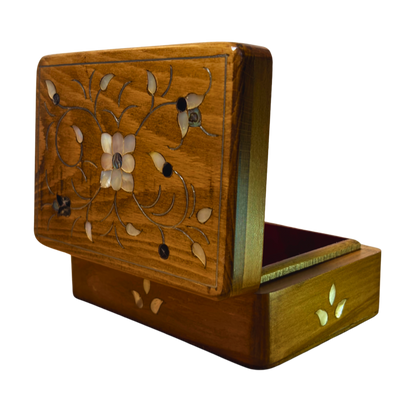 El Yapımı Şam Lüks Kutusu – Sedef & Kadife Zarafeti