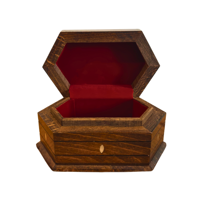 El Oyması Kayın Ahşap Kutu – Sedef ve Kadife Astar, Zamansız Doğu Tasarımı