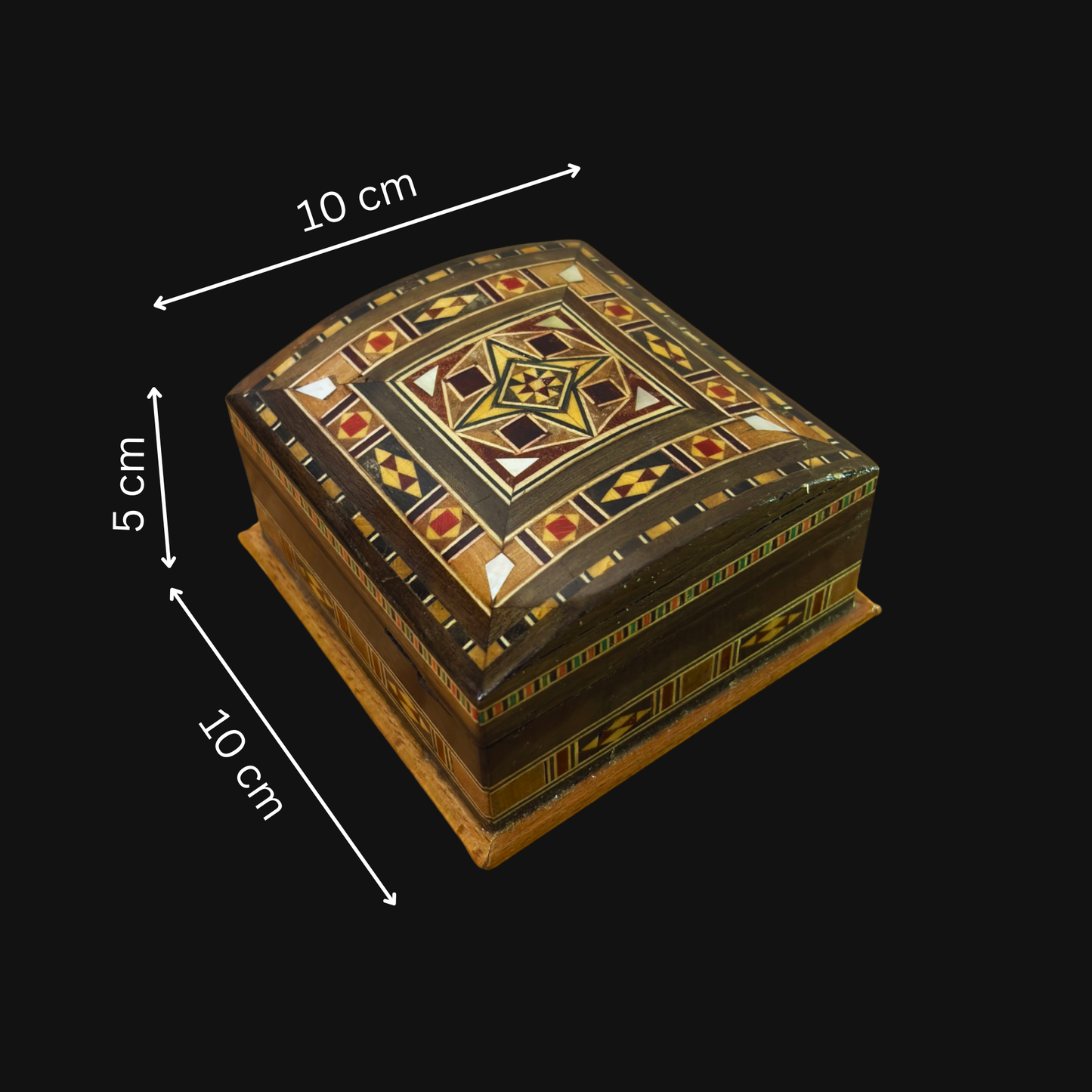 Handcrafted Mosaic Box – Traditional Damascus Art & Velvet Interior