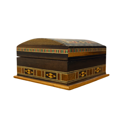 Handcrafted Mosaic Box – Traditional Damascus Art & Velvet Interior