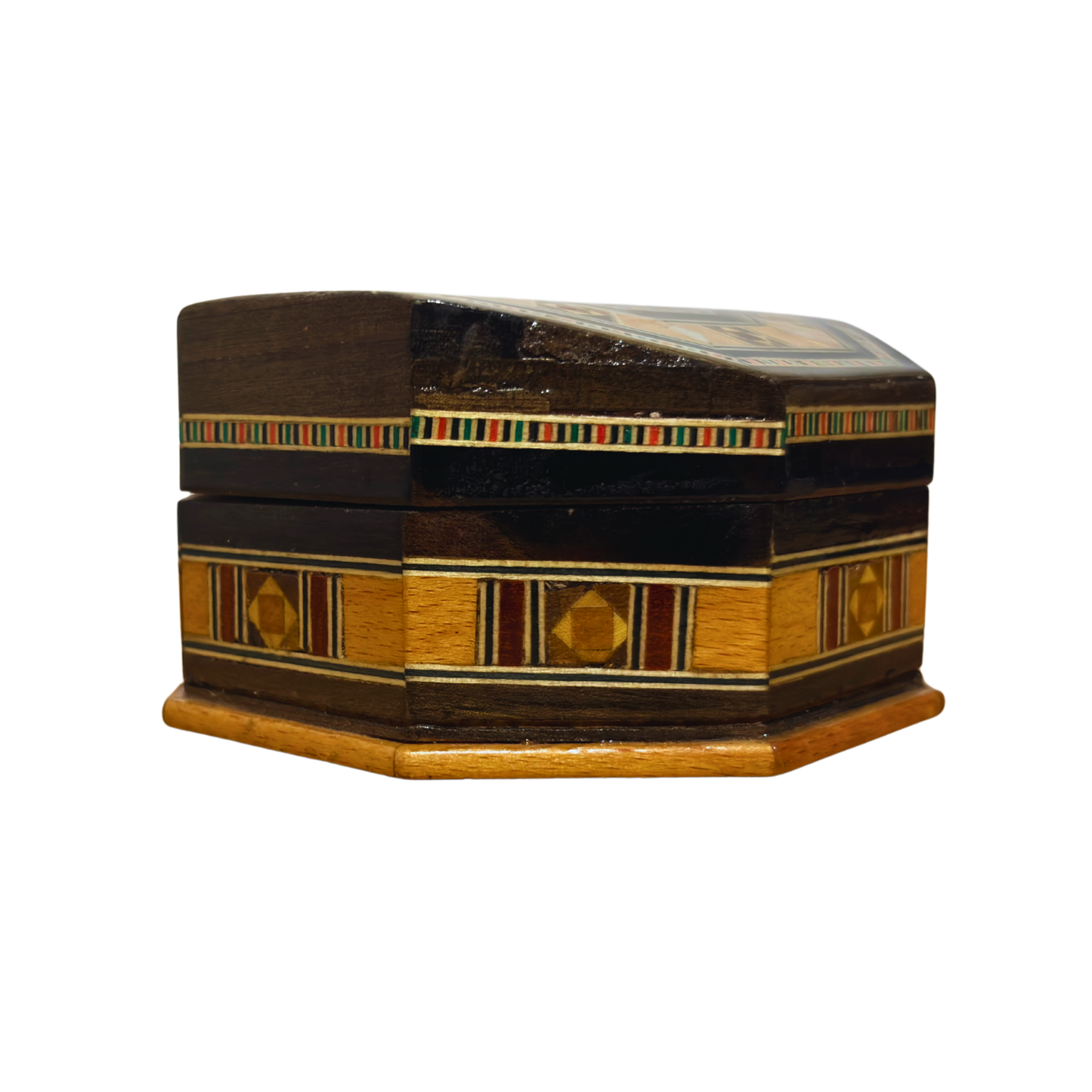 Boîte en Mosaïque Artisanale de Damas – Art Traditionnel & Velours