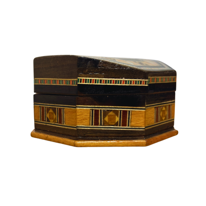 Boîte en Mosaïque Artisanale de Damas – Art Traditionnel & Velours