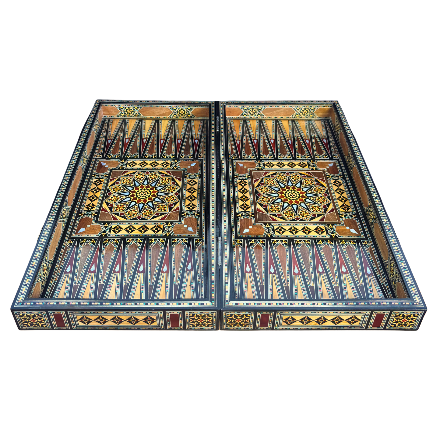 Traditionelles Schach- & Backgammon-Set – Mosaikkunst aus Damaskus