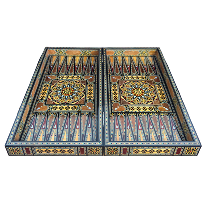 Traditionelles Schach- & Backgammon-Set – Mosaikkunst aus Damaskus