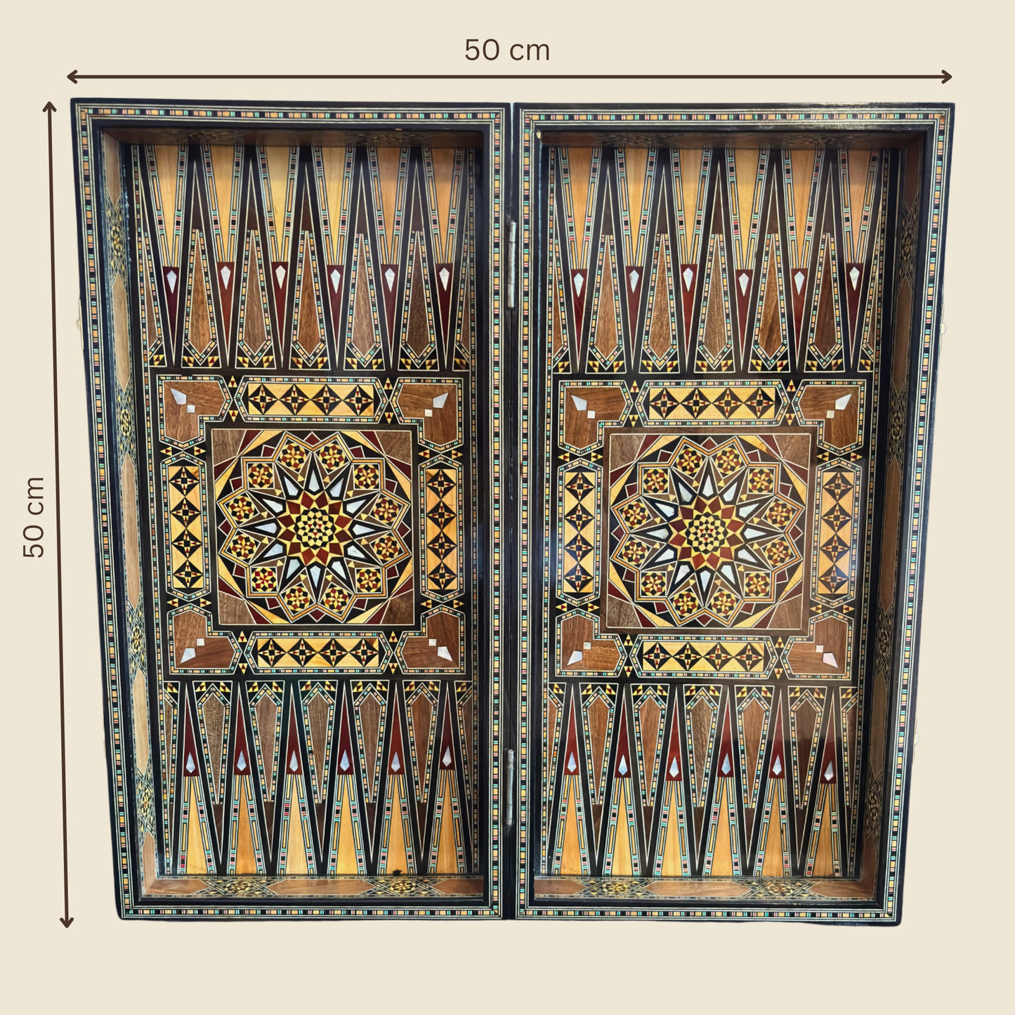 Traditionelles Schach- & Backgammon-Set – Mosaikkunst aus Damaskus